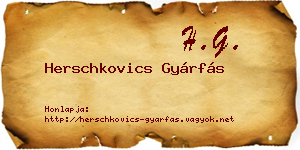 Herschkovics Gyárfás névjegykártya